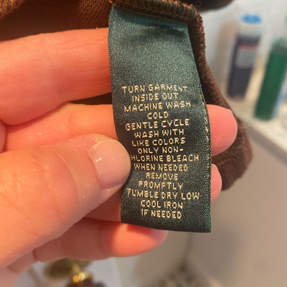 LaurenRalph Lauren- Brown Chevron knit peplum top, Size XL, 3/4 Sleeve Size XL - Picture 5 of 5